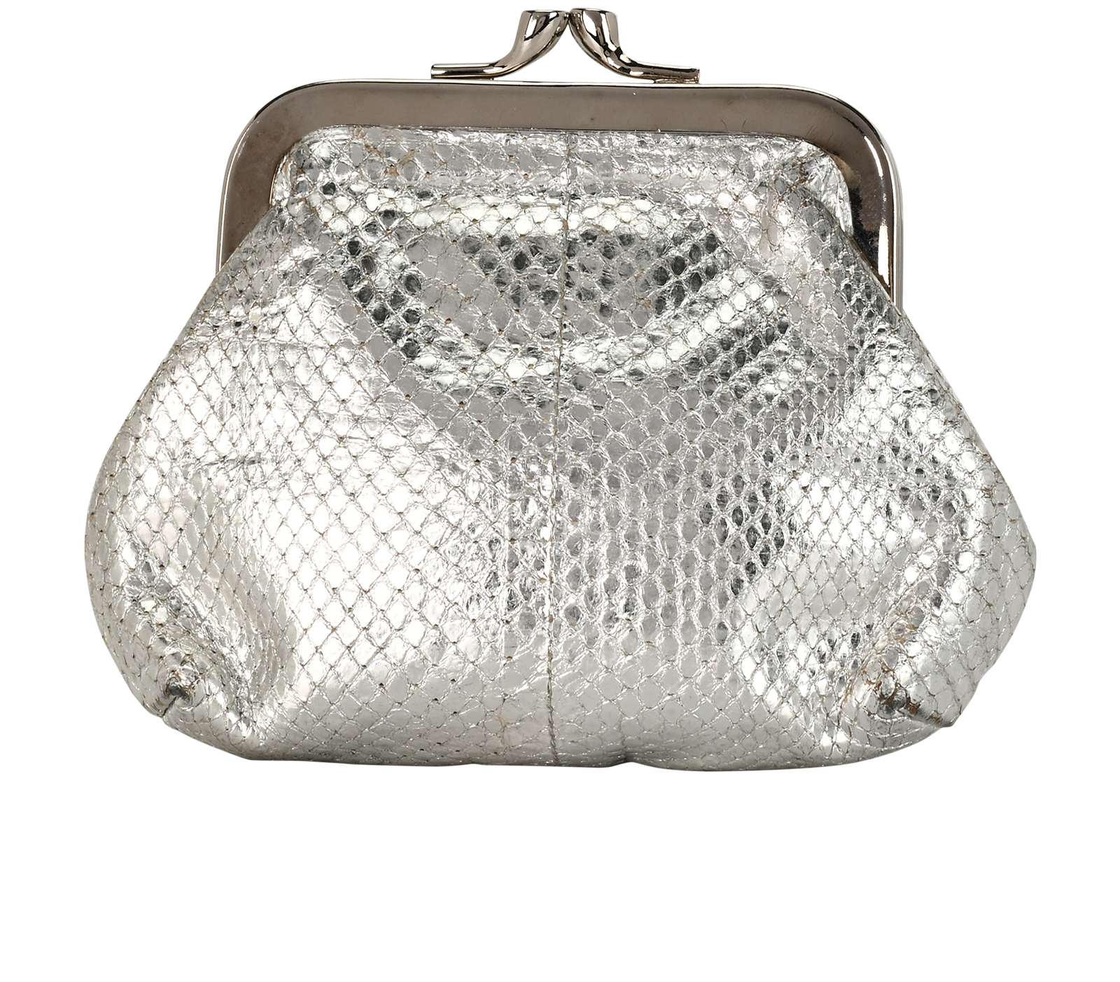Dolce & Gabbana Embossed Kiss-Lock Coin Purse, &pound;80, Accessories, Silver, Leather, Back view
